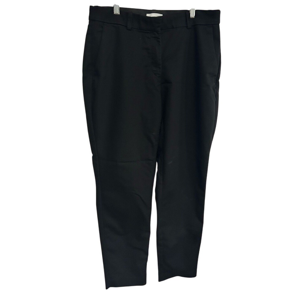 HM Black Ankle Dress Pants Womens Size 12 Slim Leg Elastic Waist Trousers